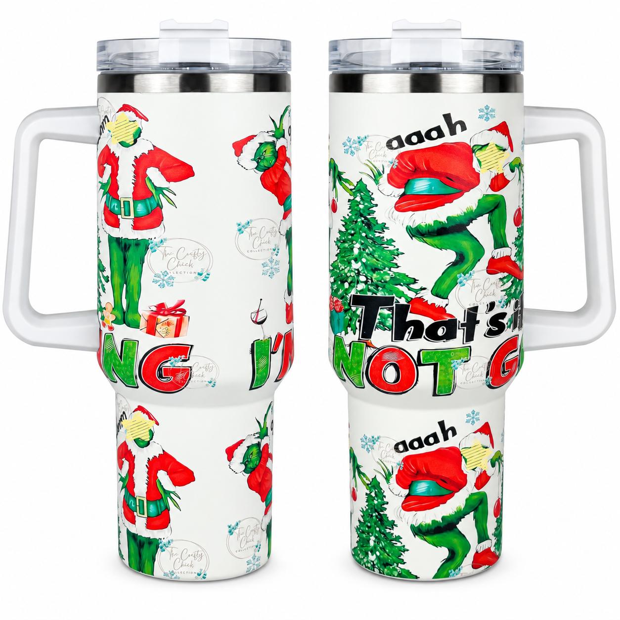 40 oz Christmas Character Stainless Steel Insulated Tumbler with Handle and Straw