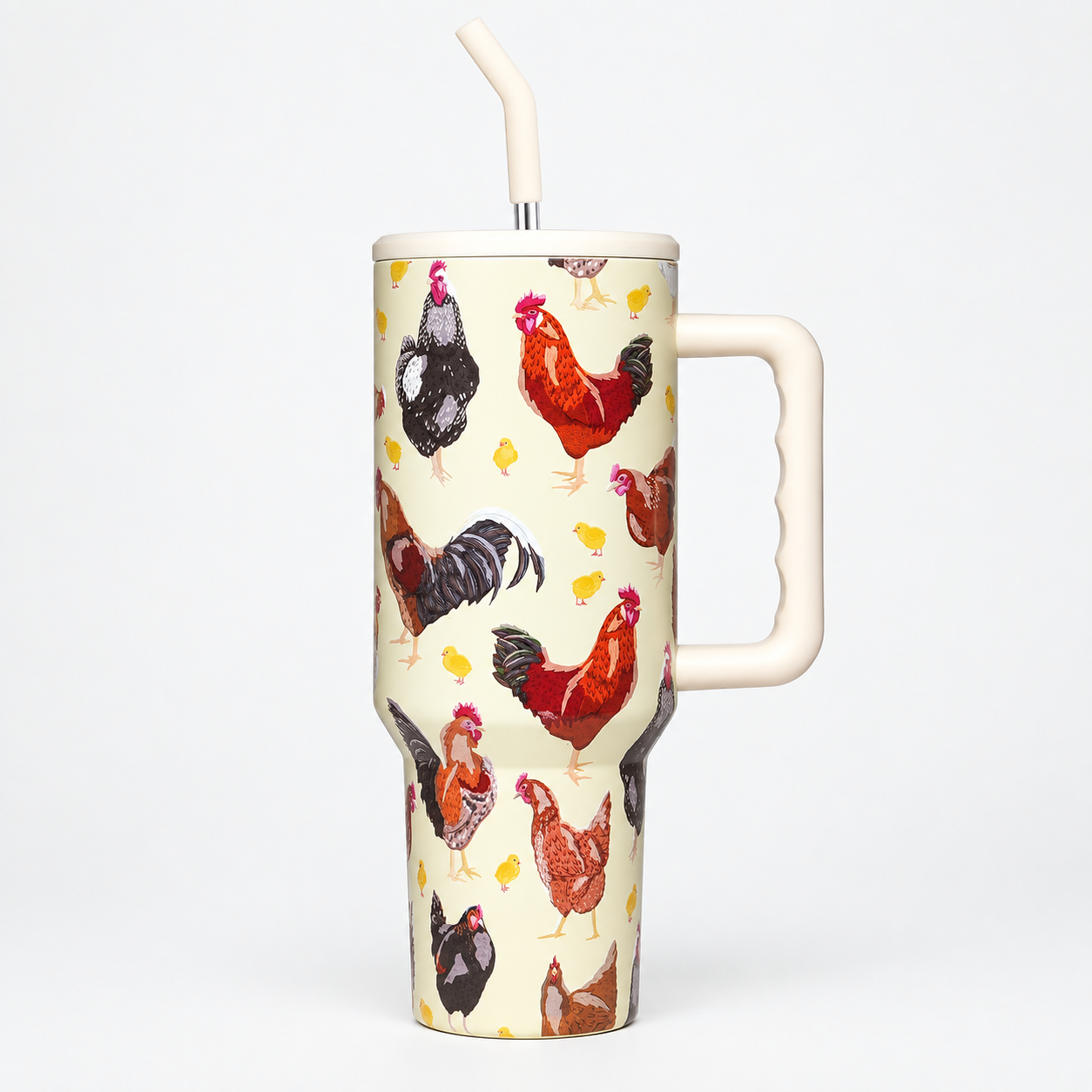 40 oz Butterfly Stainless Steel Vacuum Insulated Tumbler with Straw and Lid