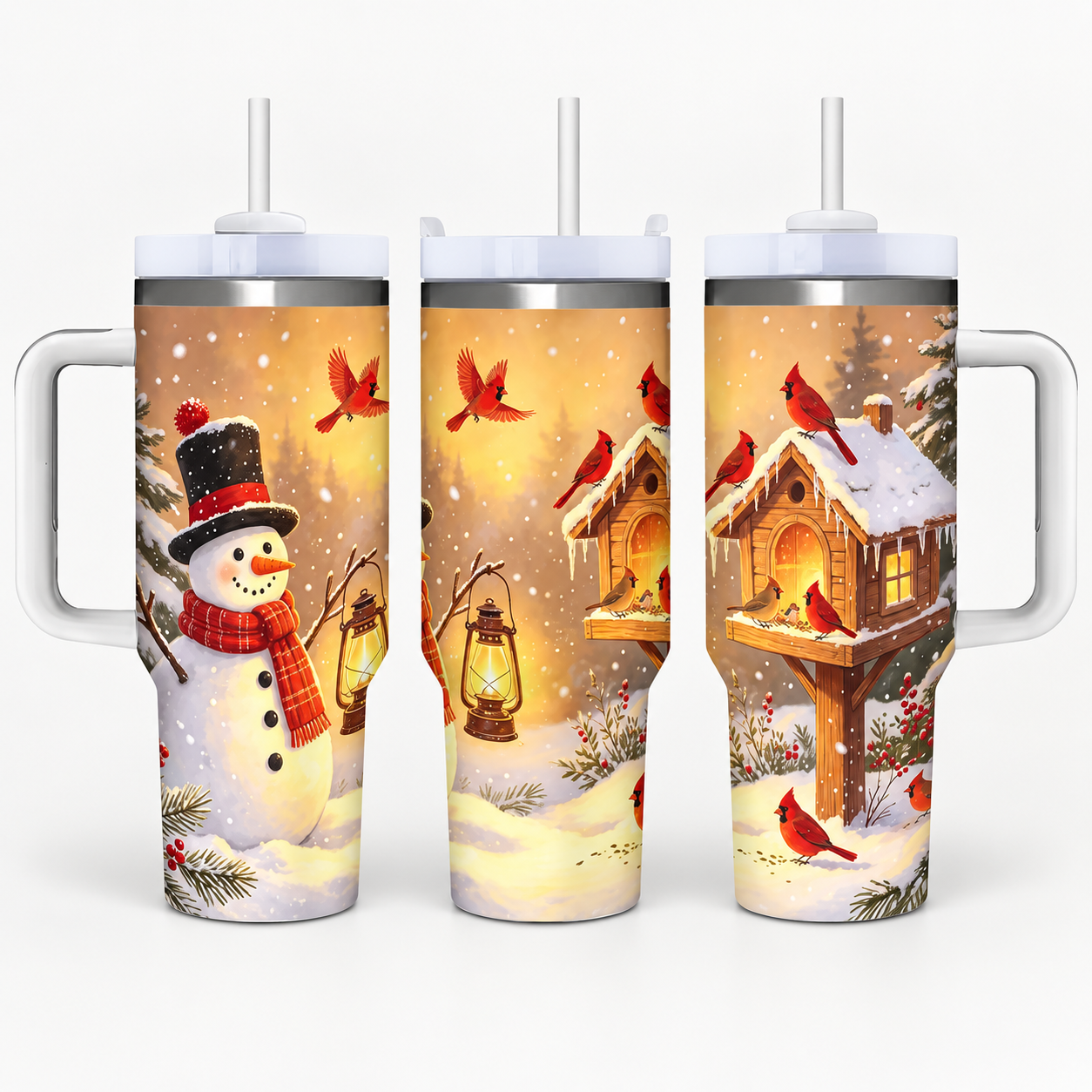 40 oz Christmas Holly Insulated Coffee Tumbler