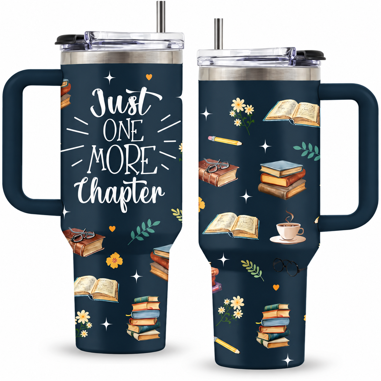 40 oz Funny Stainless Steel Tumbler with Handle and Straw