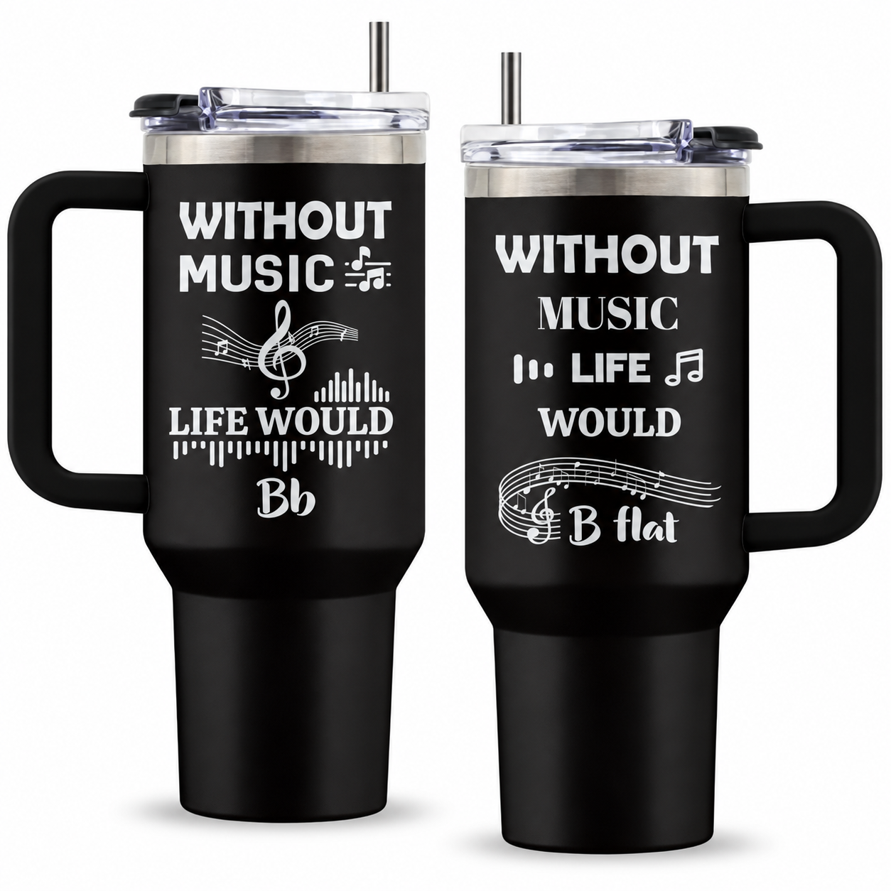 40 oz Funny Stainless Steel Tumbler with Handle and Straw