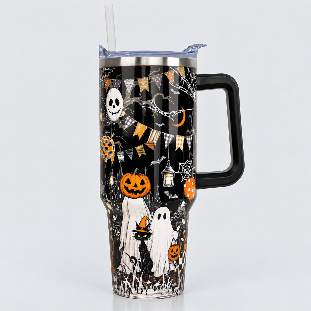 40 oz Christmas Stainless Steel Insulated Tumbler with Straw and Lid