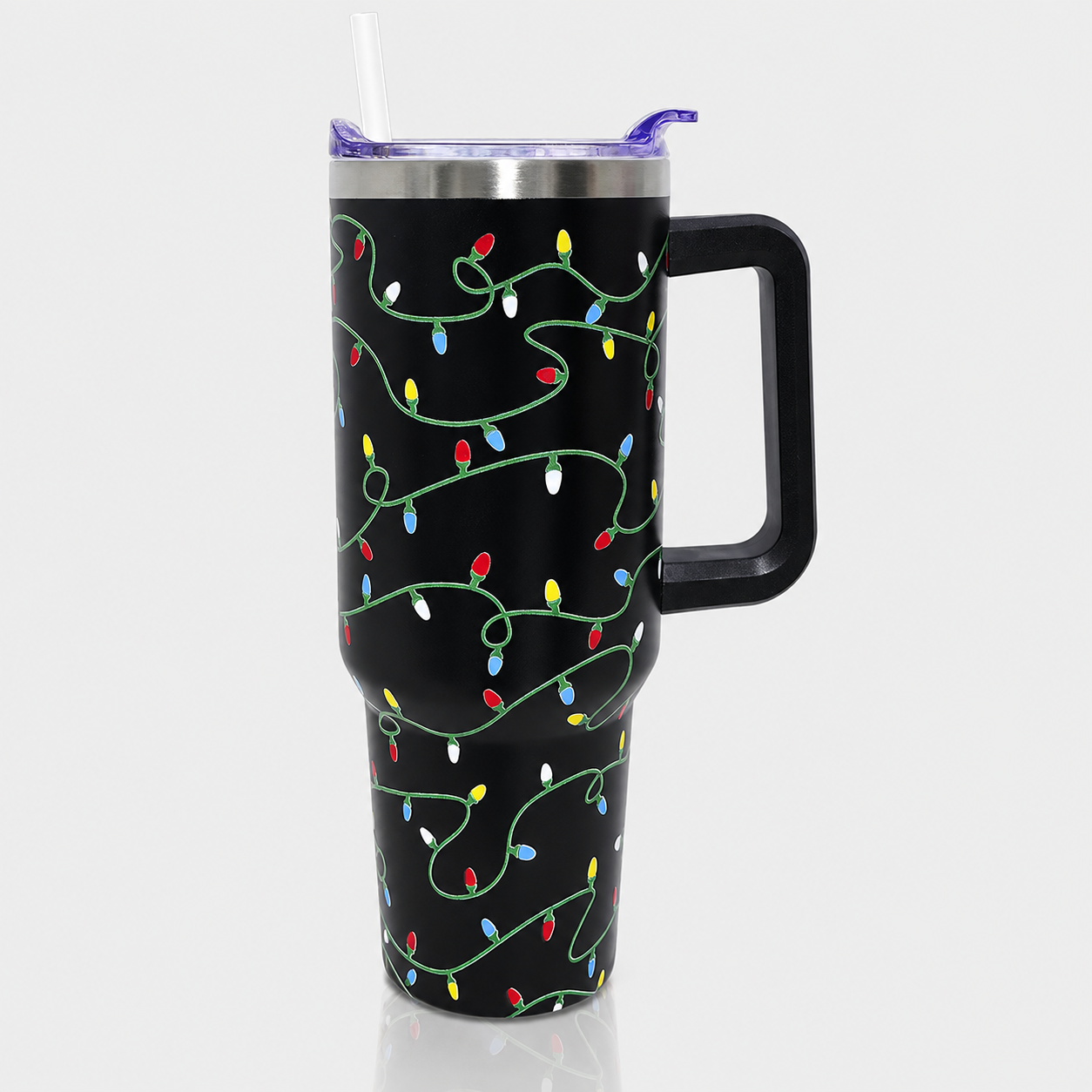 40 oz Christmas Stainless Steel Insulated Tumbler with Straw and Lid