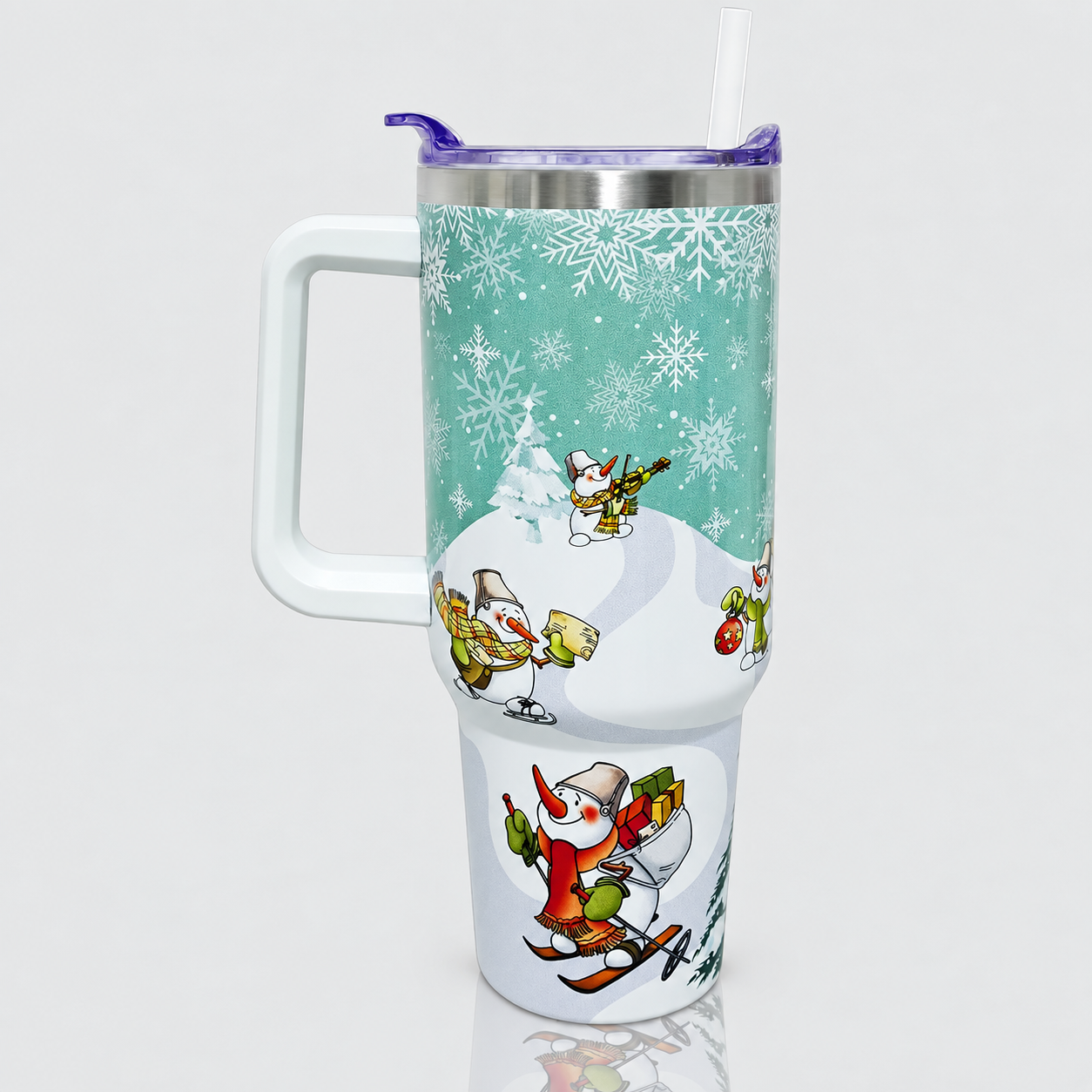 40 oz Christmas Stainless Steel Insulated Tumbler with Straw and Lid