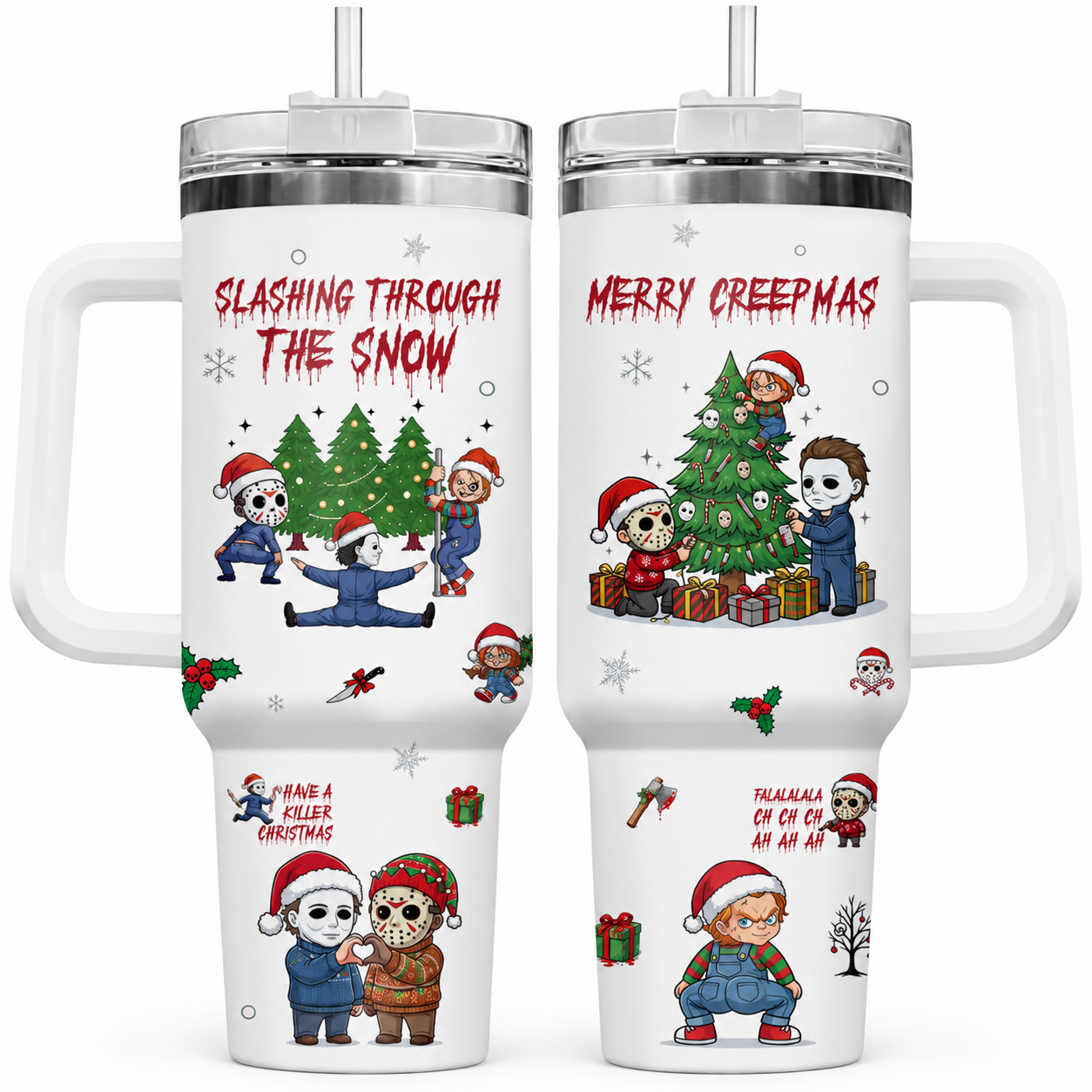 40 oz Christmas Cocoa Holiday Tumbler with Handle