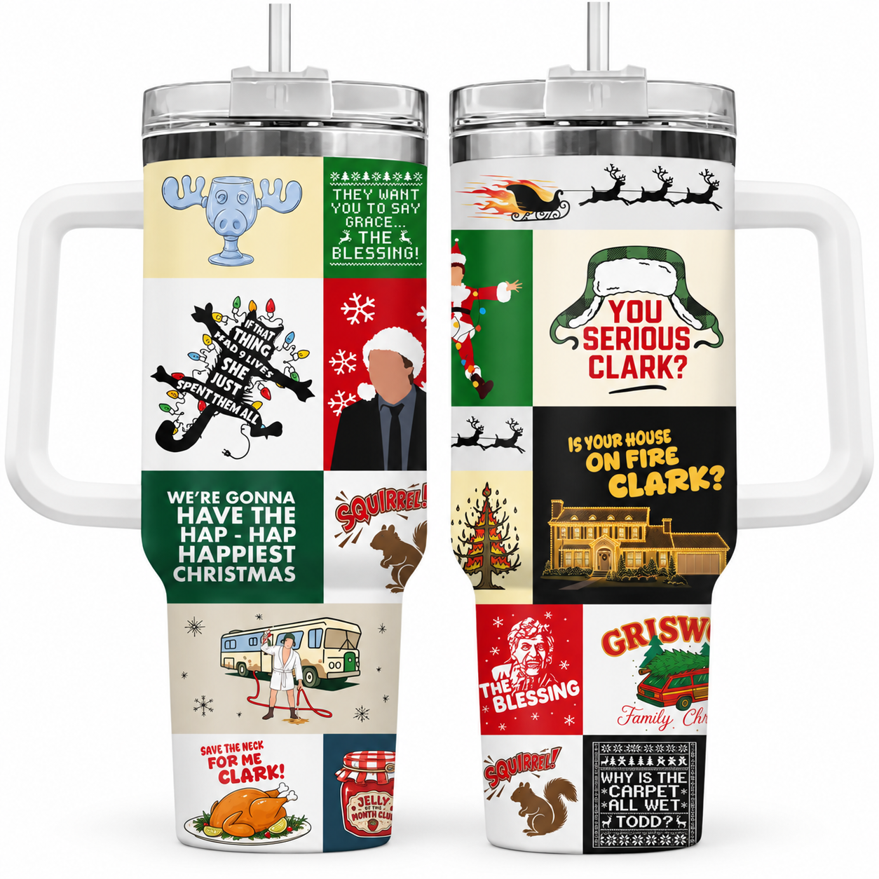 40 oz Christmas Cocoa Holiday Tumbler with Handle