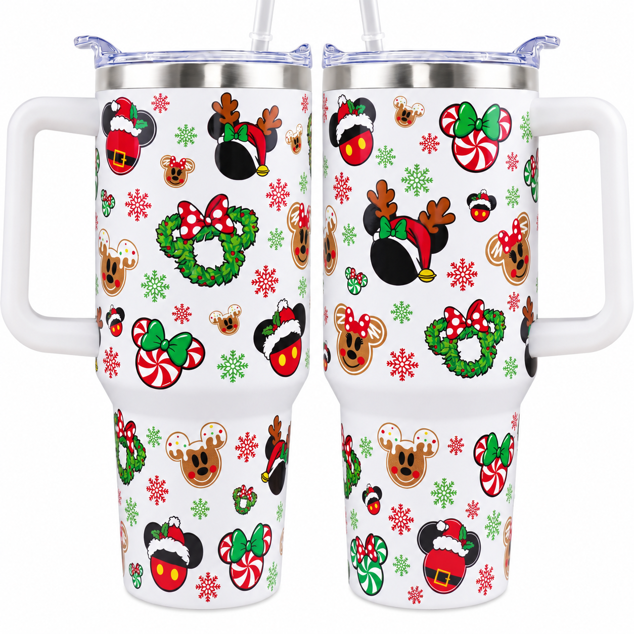 40 oz Christmas Snowflake Reindeer Stainless Steel Insulated Travel Tumbler