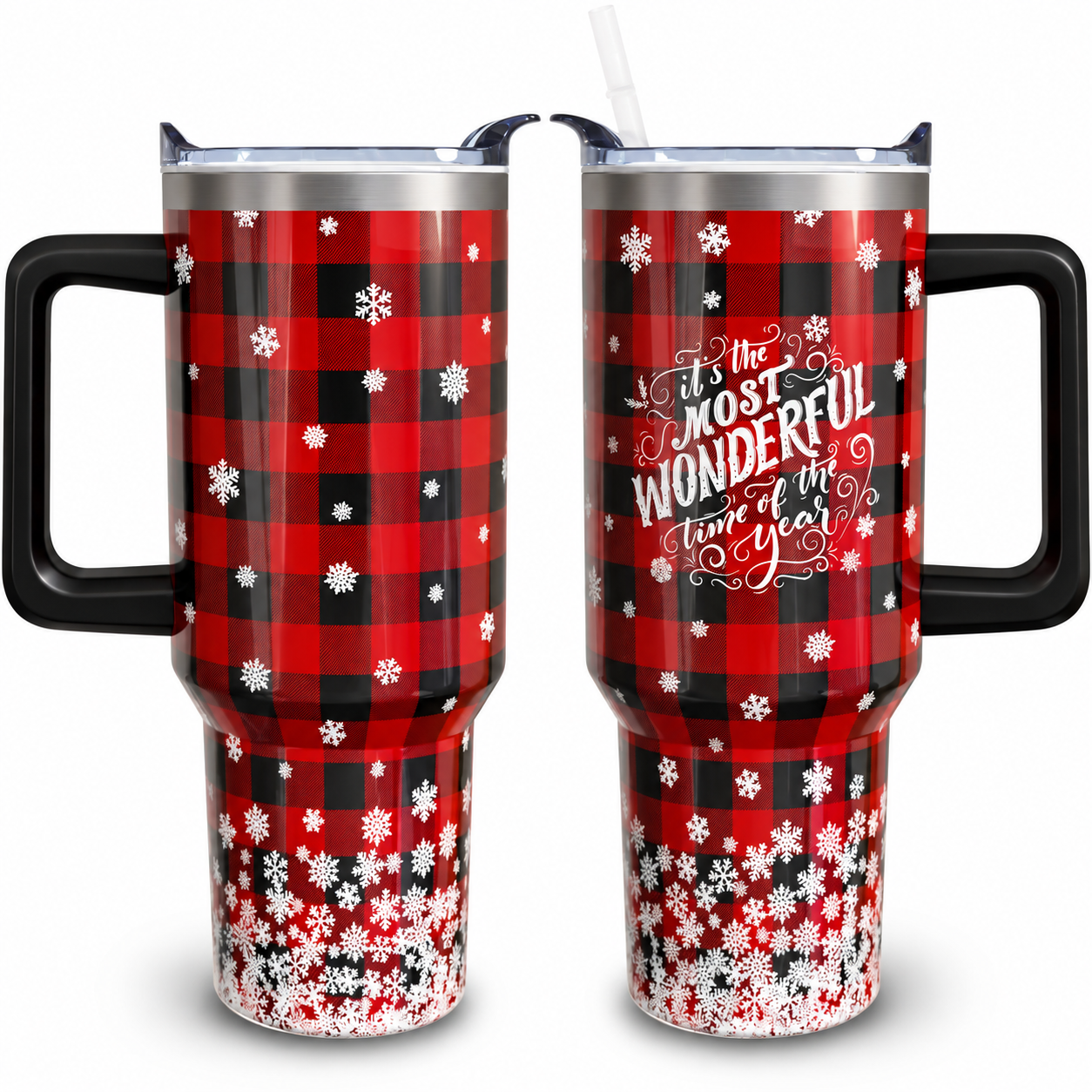 40 oz Christmas Deer Tree Stainless Steel Vacuum Insulated Travel Tumbler