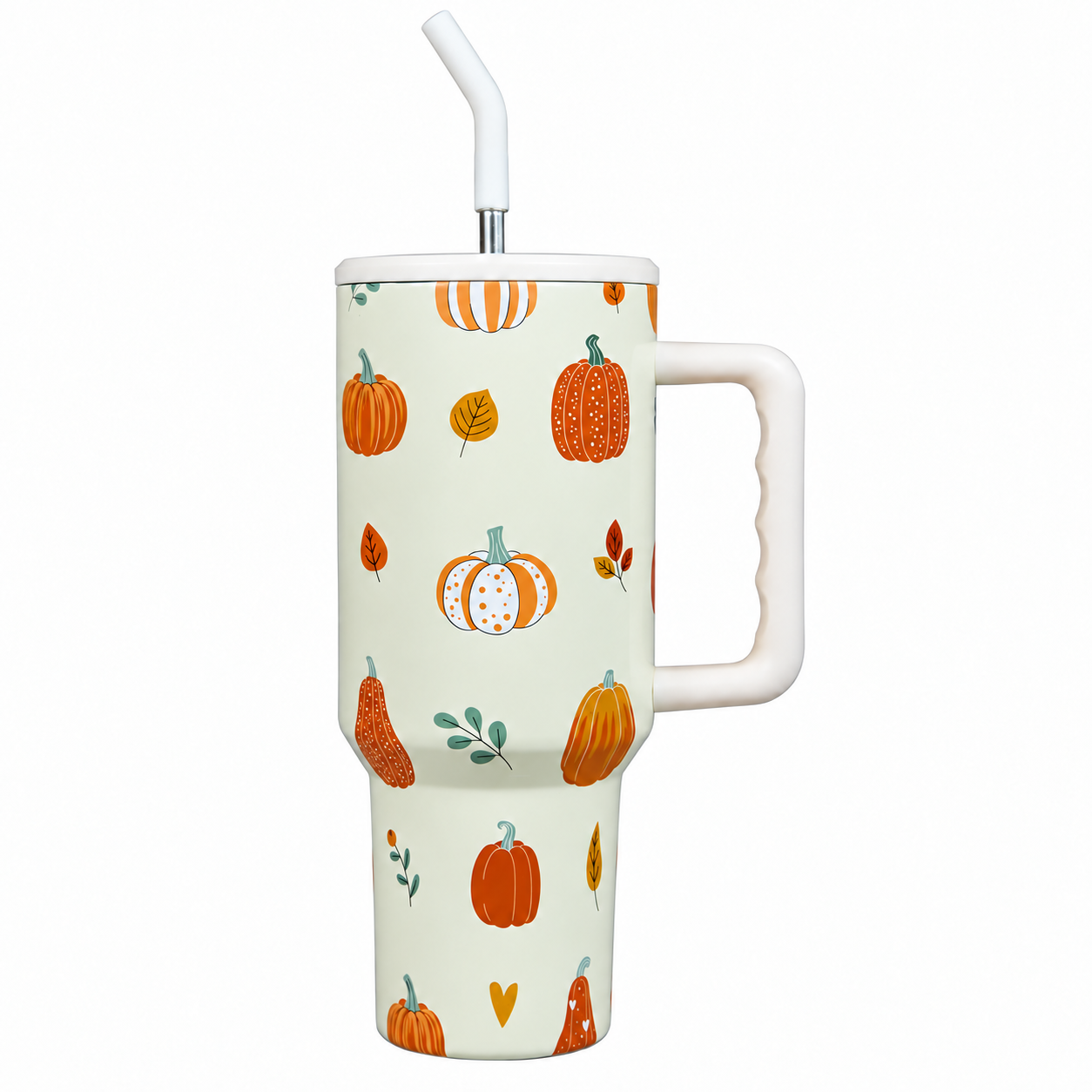 40 oz Christmas Stainless Steel Insulated Travel Tumbler With Handle And Straw