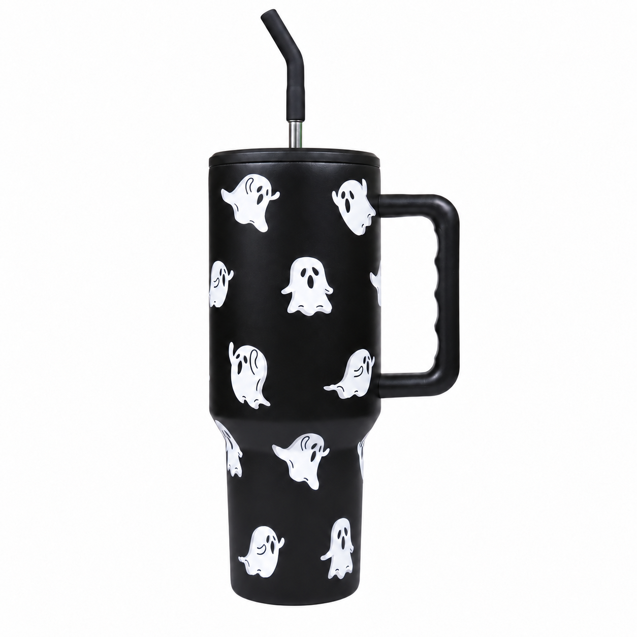 40 oz Christmas Stainless Steel Insulated Travel Tumbler With Handle And Straw