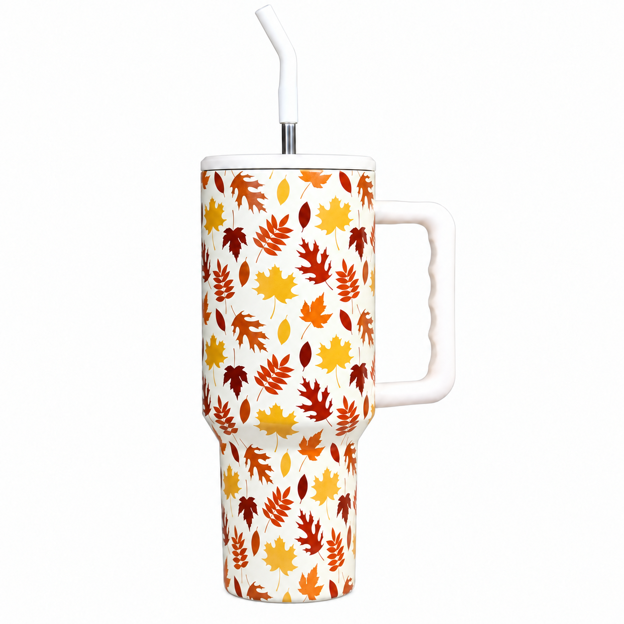 40 oz Christmas Stainless Steel Insulated Travel Tumbler With Handle And Straw