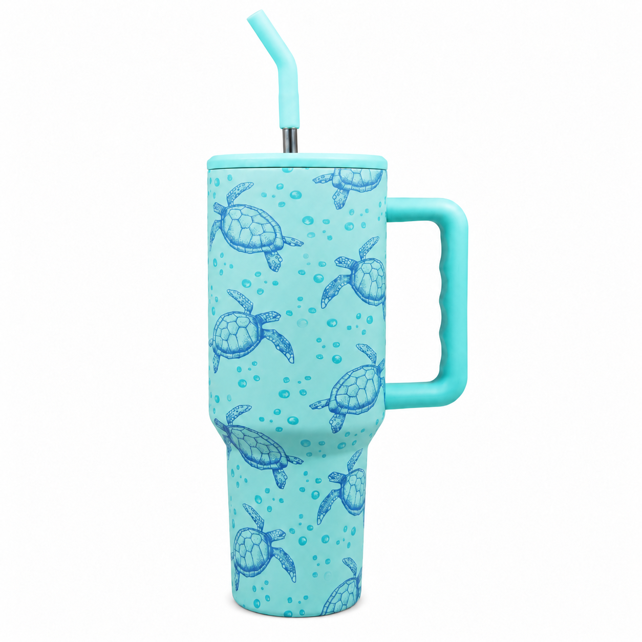 40 oz Christmas Stainless Steel Insulated Travel Tumbler With Handle And Straw