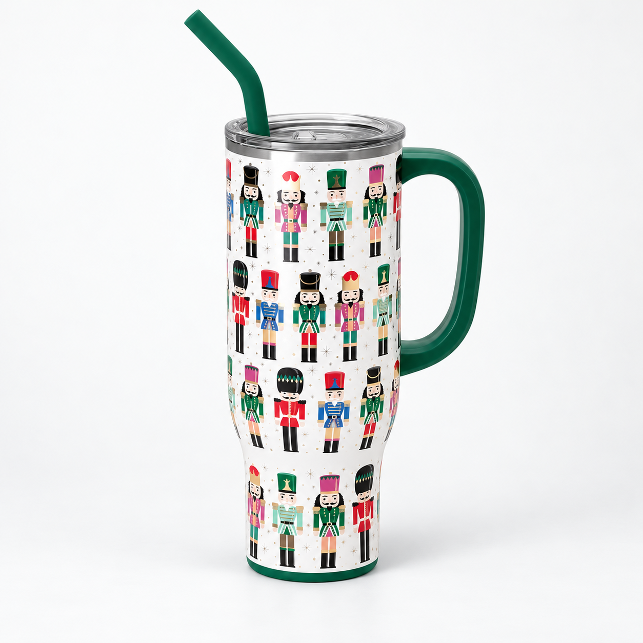 Insulated Stainless Steel Tumbler with Handle and Straw