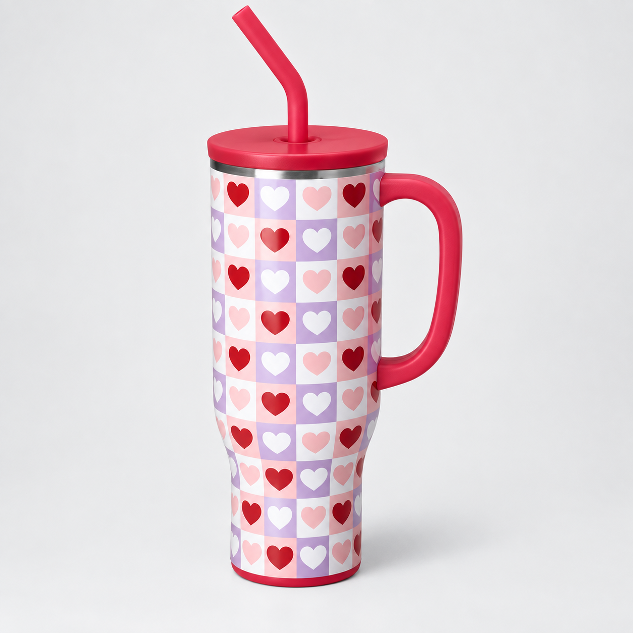 Insulated Stainless Steel Tumbler with Handle and Straw