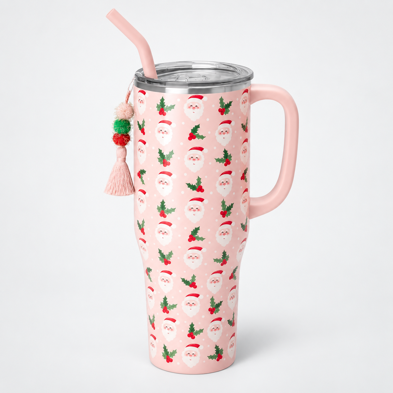 Insulated Stainless Steel Tumbler with Handle and Straw
