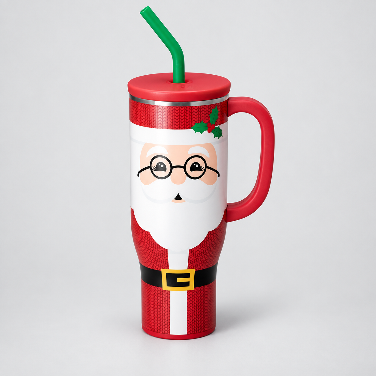 Insulated Stainless Steel Tumbler with Handle and Straw