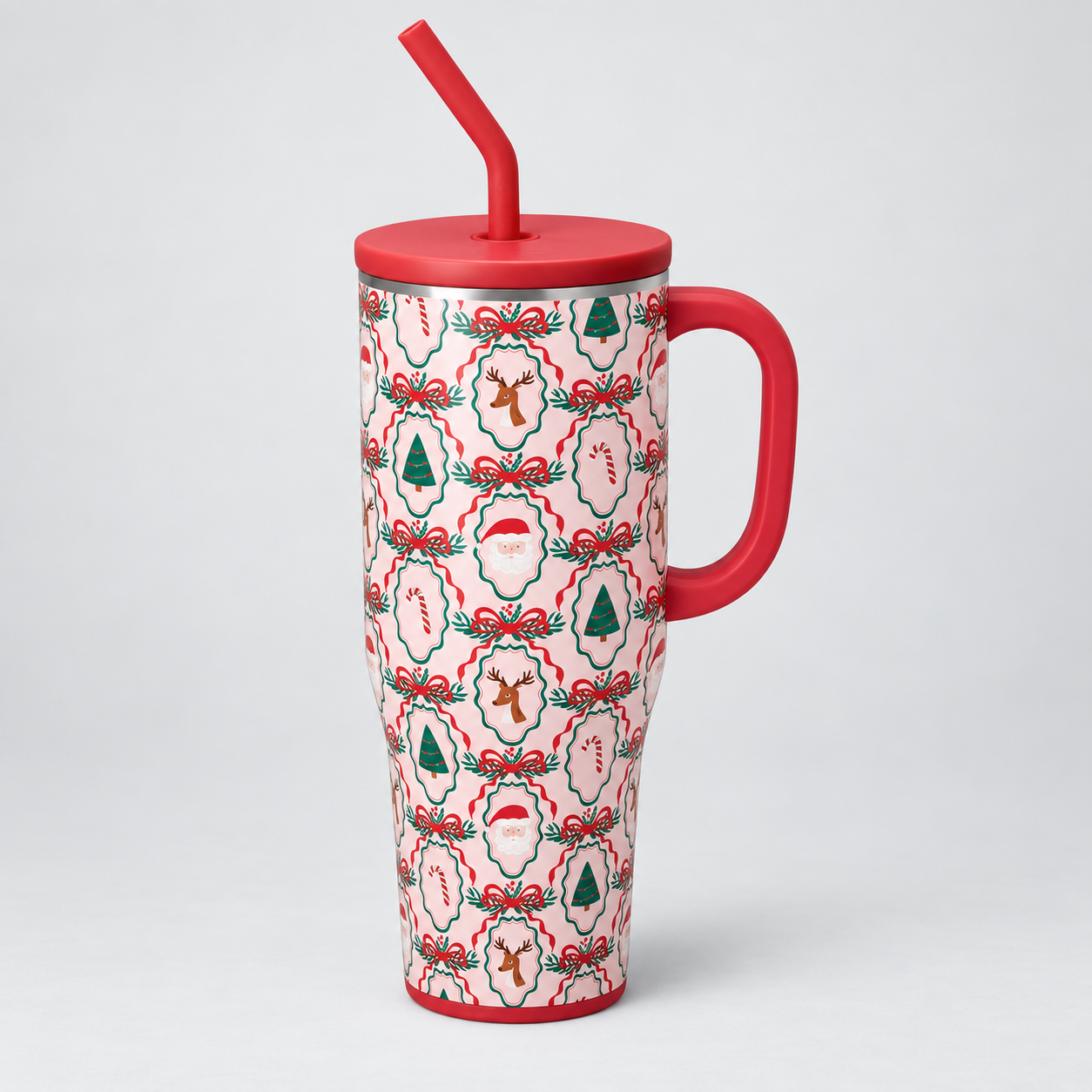 Insulated Stainless Steel Tumbler with Handle and Straw
