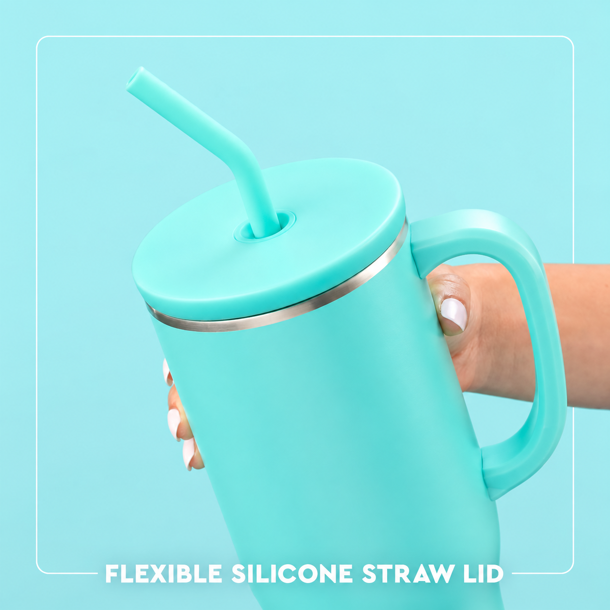 Insulated Stainless Steel Tumbler with Handle and Straw