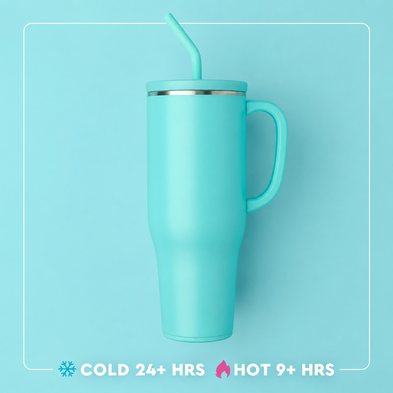 Insulated Stainless Steel Tumbler with Handle and Straw