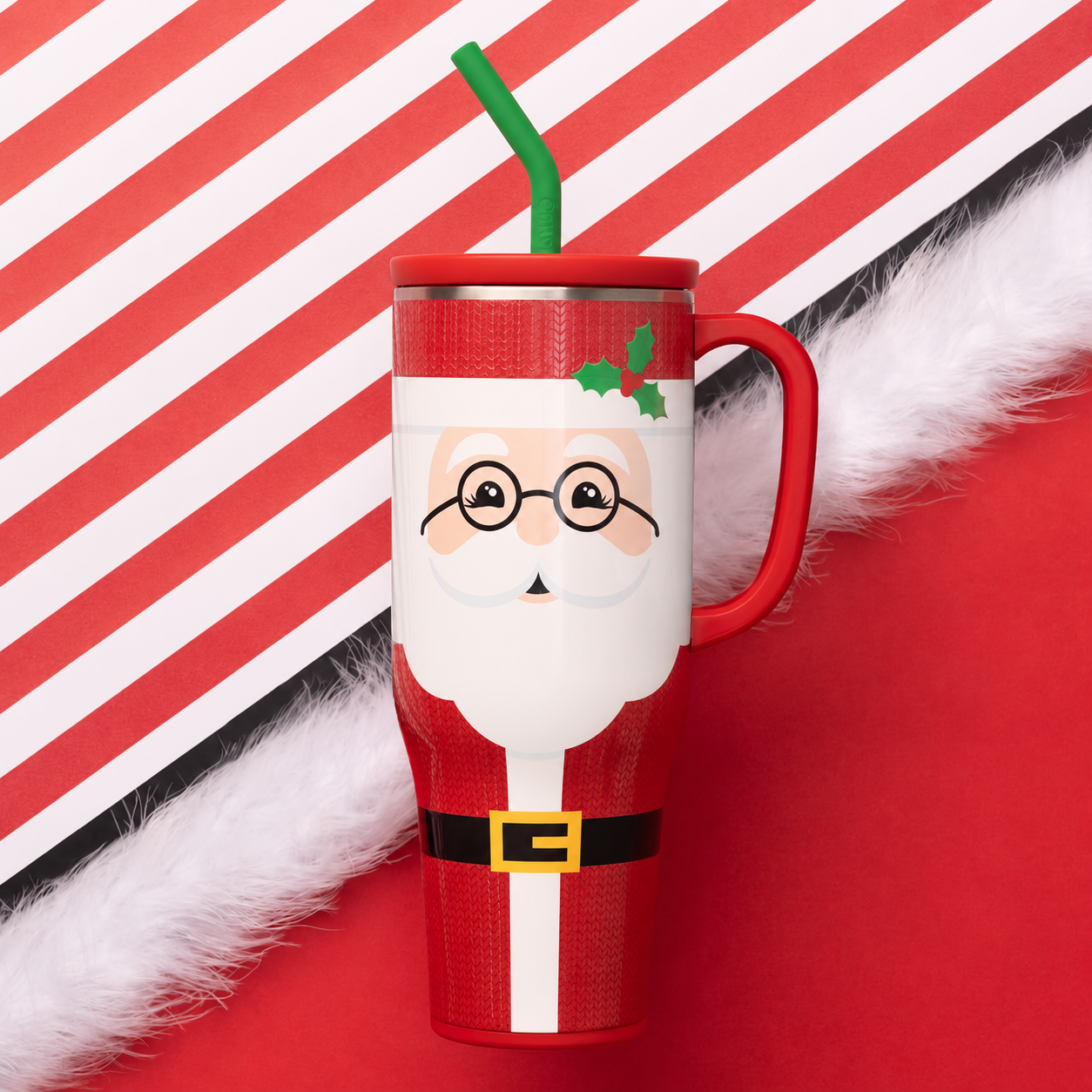Insulated Stainless Steel Tumbler with Handle and Straw