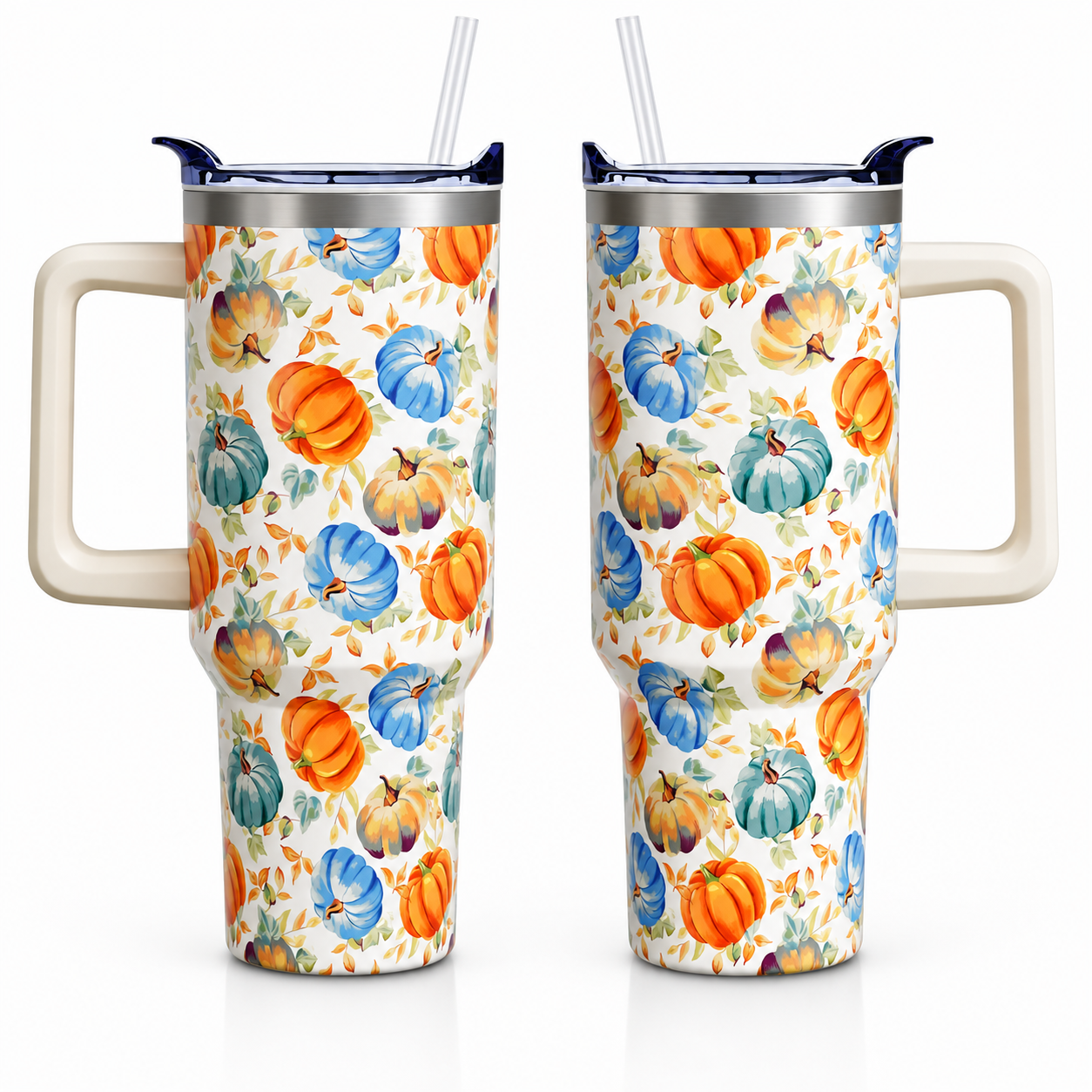 Christmas 40 oz Insulated Tumbler with Handle Lid and Straw
