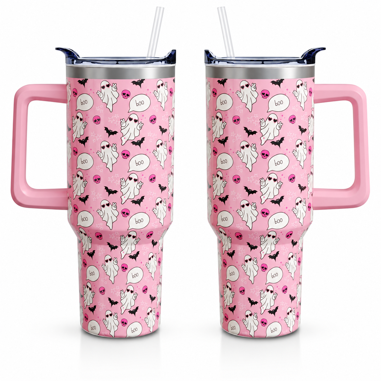 Christmas 40 oz Insulated Tumbler with Handle Lid and Straw