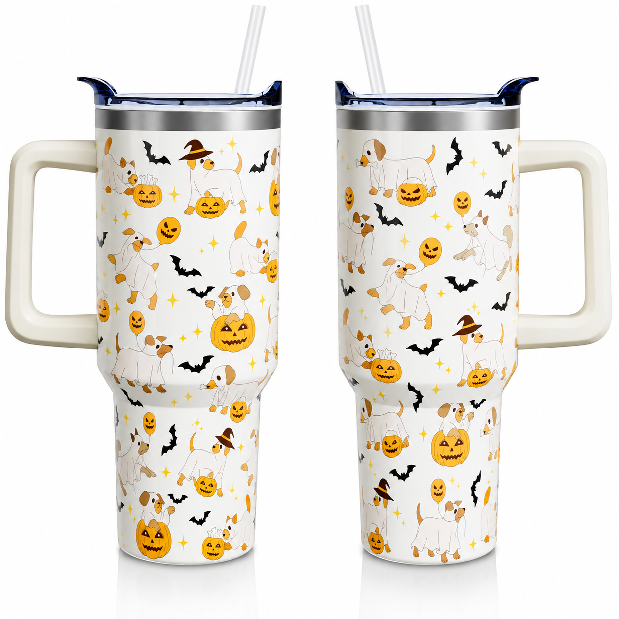 Christmas 40 oz Insulated Tumbler with Handle Lid and Straw