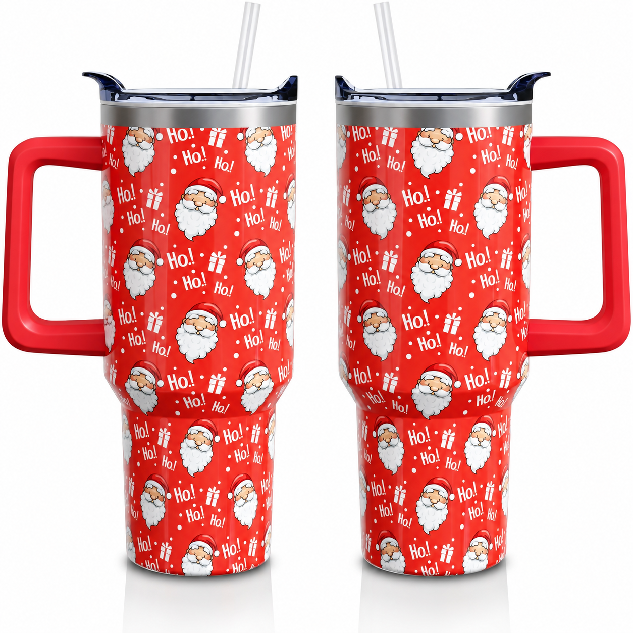 Christmas 40 oz Tumbler with Handle and Straw