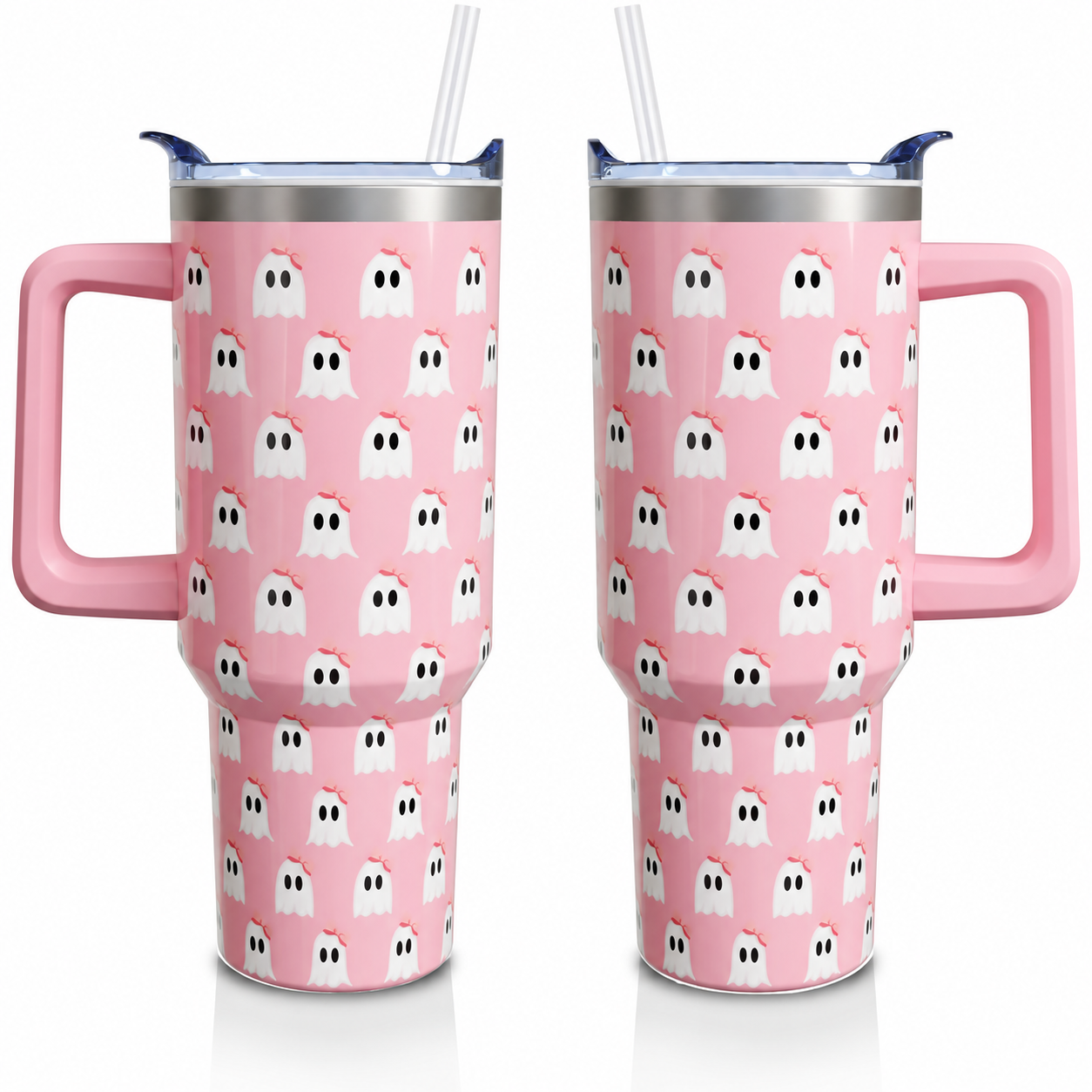 Christmas 40 oz Tumbler with Handle and Straw