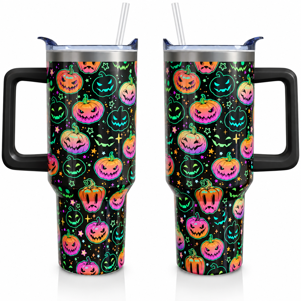 Christmas 40 oz Tumbler with Handle and Straw