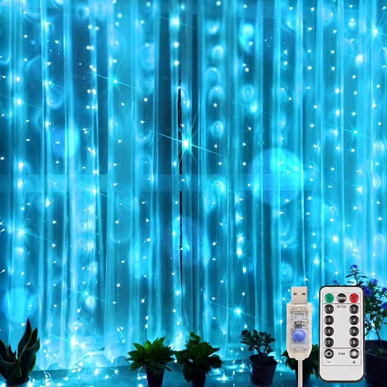 LED Curtain String Lights For Bedroom And Christmas Decor