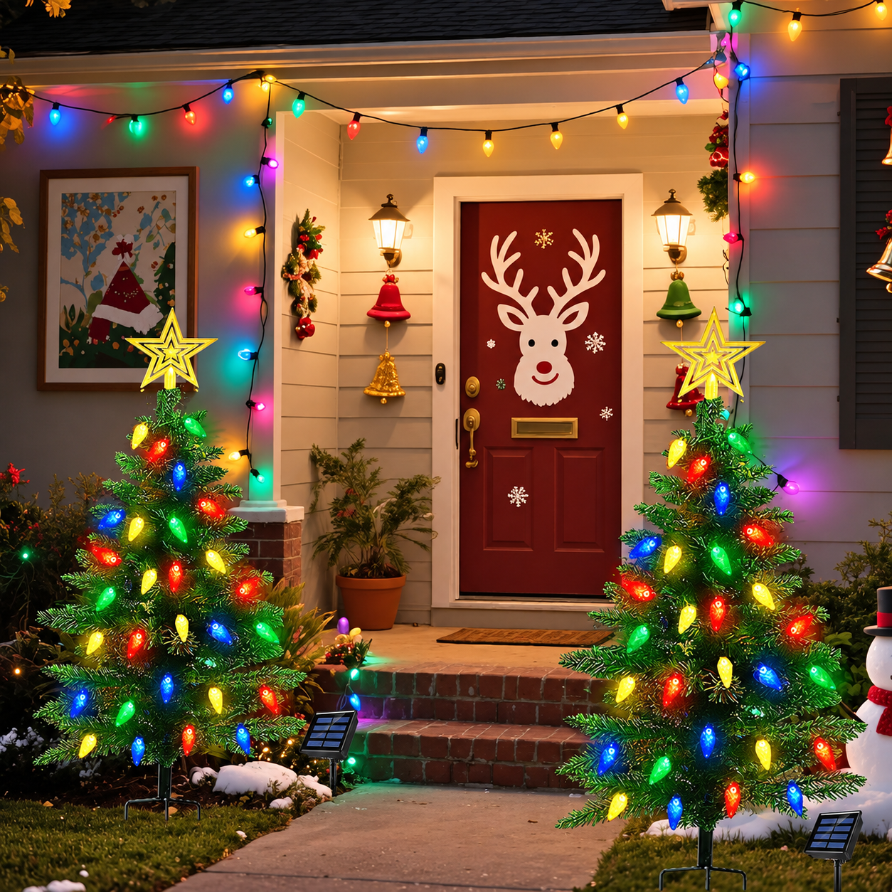 Pack Of 2 Solar Christmas Tree Lights With 100 LED And 8 Modes