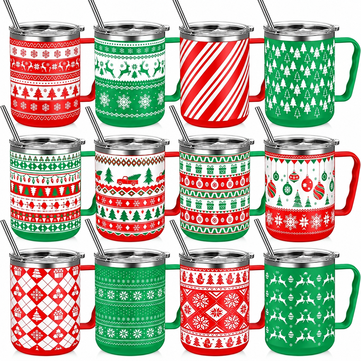 12 Pieces Christmas Coffee Mug For Men and Women
