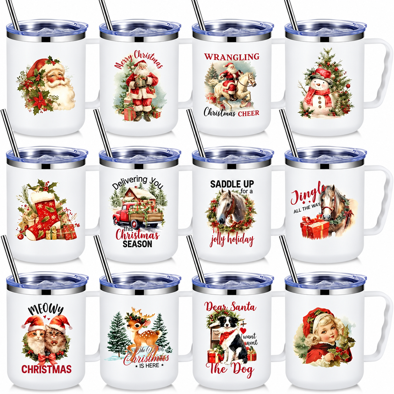 12 Pieces Christmas Coffee Mug For Men and Women