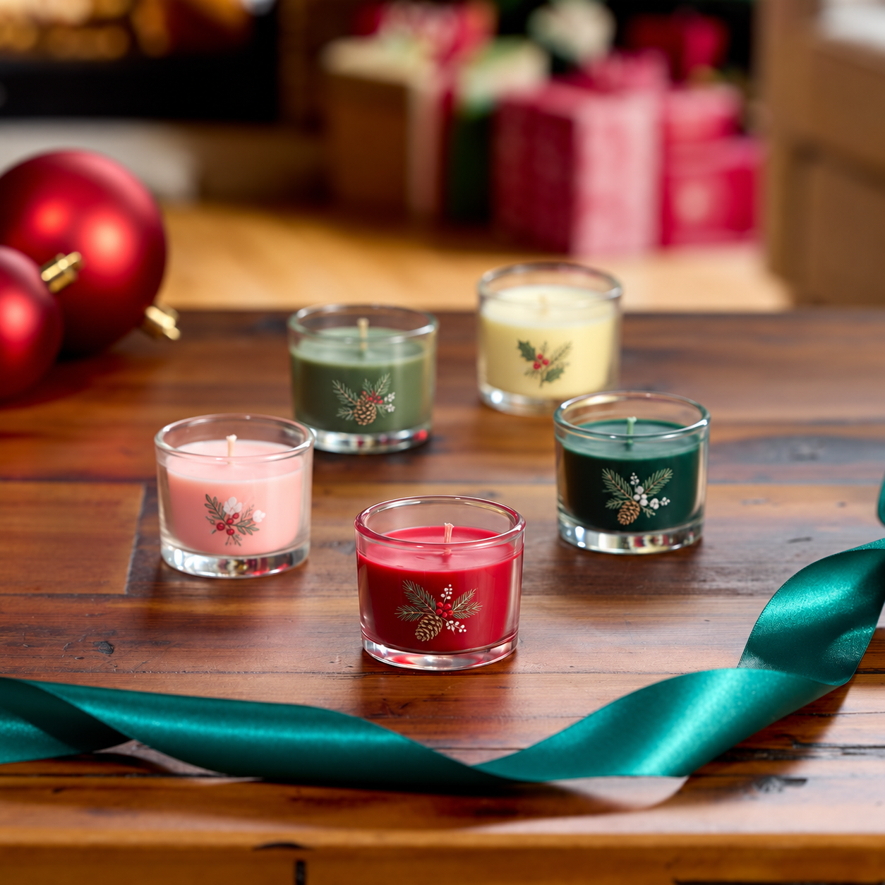 Pack of 12 Christmas Mini Candle Jar Advent Calendar Soy Wax Blend