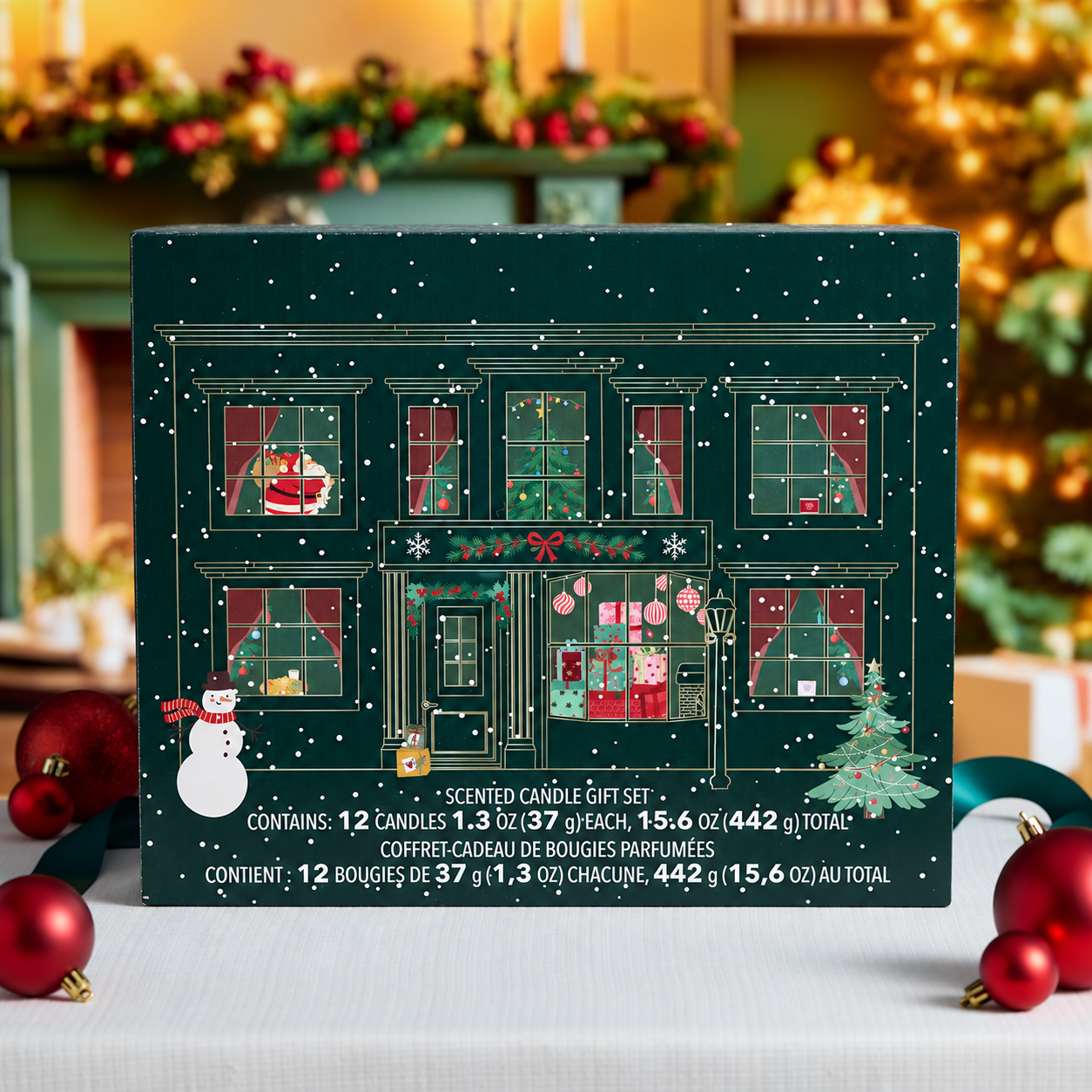 Pack of 12 Christmas Mini Candle Jar Advent Calendar Soy Wax Blend