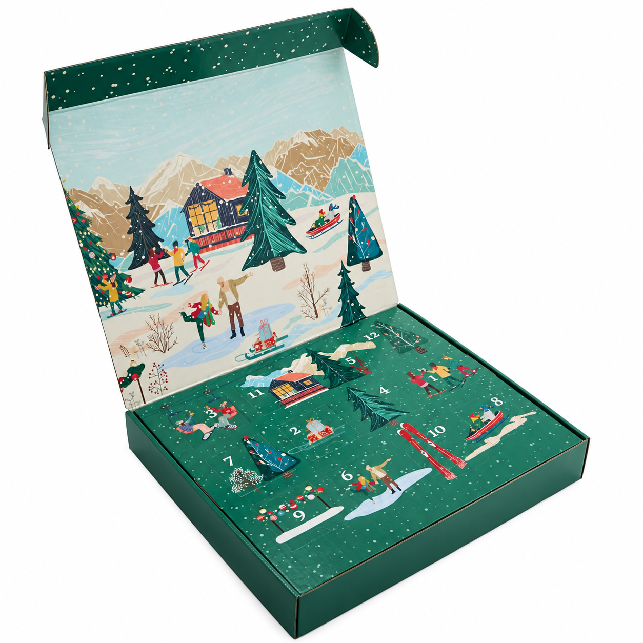 Pack of 12 Christmas Mini Candle Jar Advent Calendar Soy Wax Blend