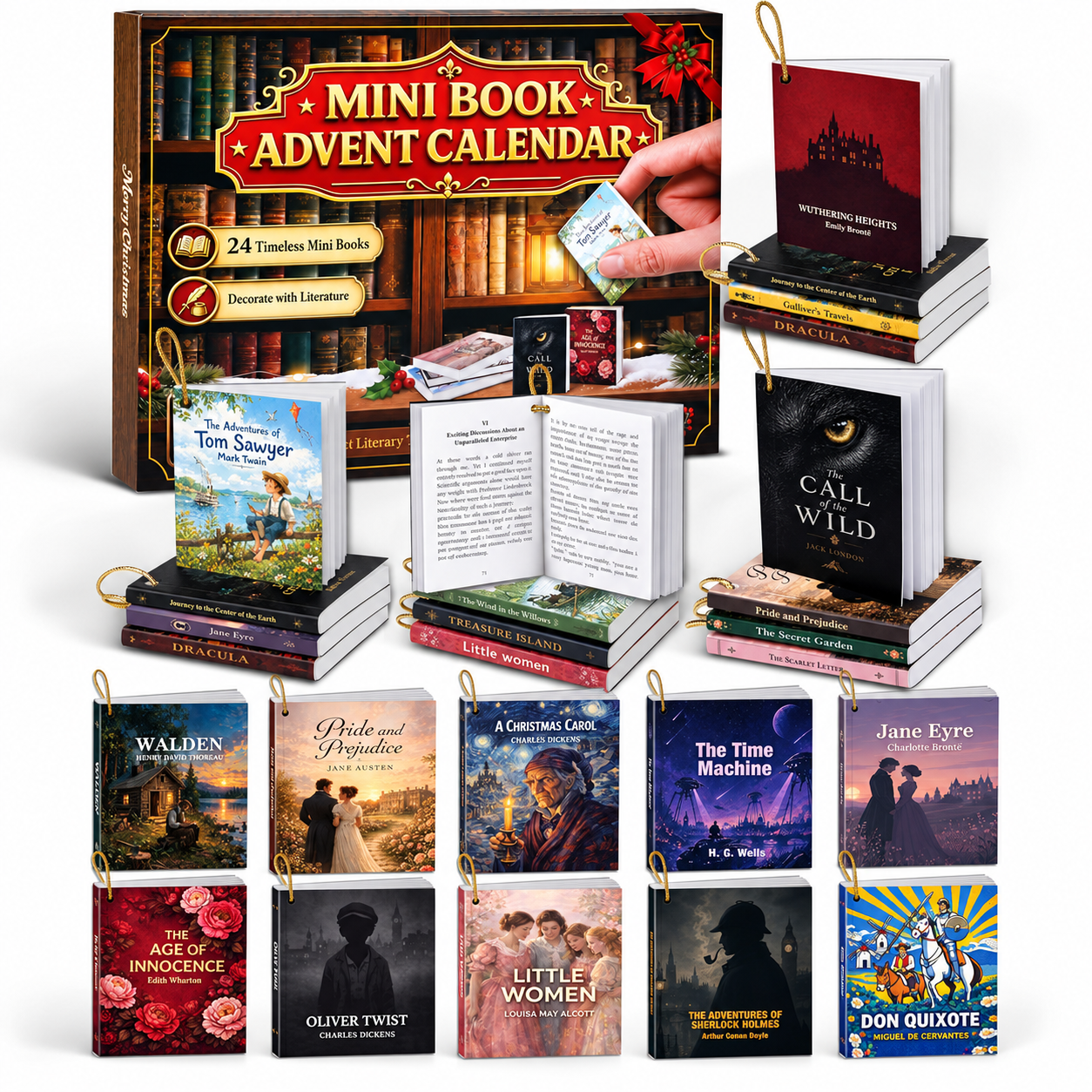 Mini Book Christmas Ornament Advent Calendar