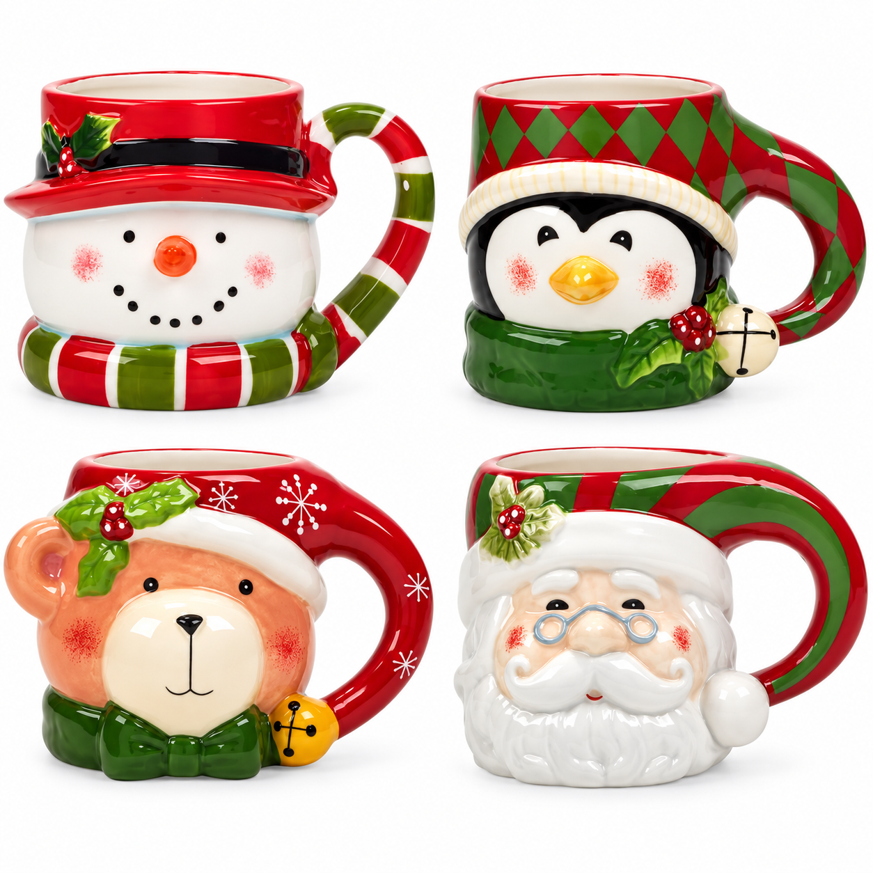 4 Piece Holiday Coffee Mug Set For Men And Women