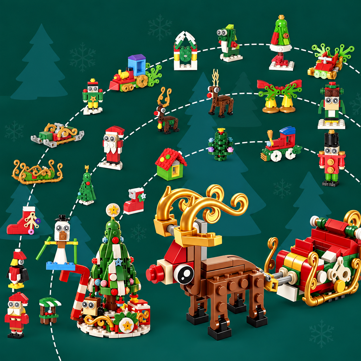 Christmas Tree Building Blocks Advent Calendar 2026 for Kids