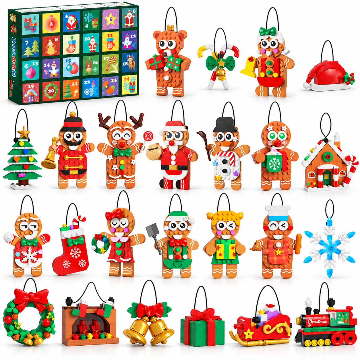 Gingerbread Christmas Ornaments Building Set Advent Calendar 2026