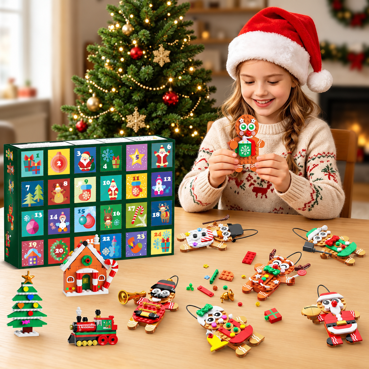 Gingerbread Christmas Ornaments Building Set Advent Calendar 2026