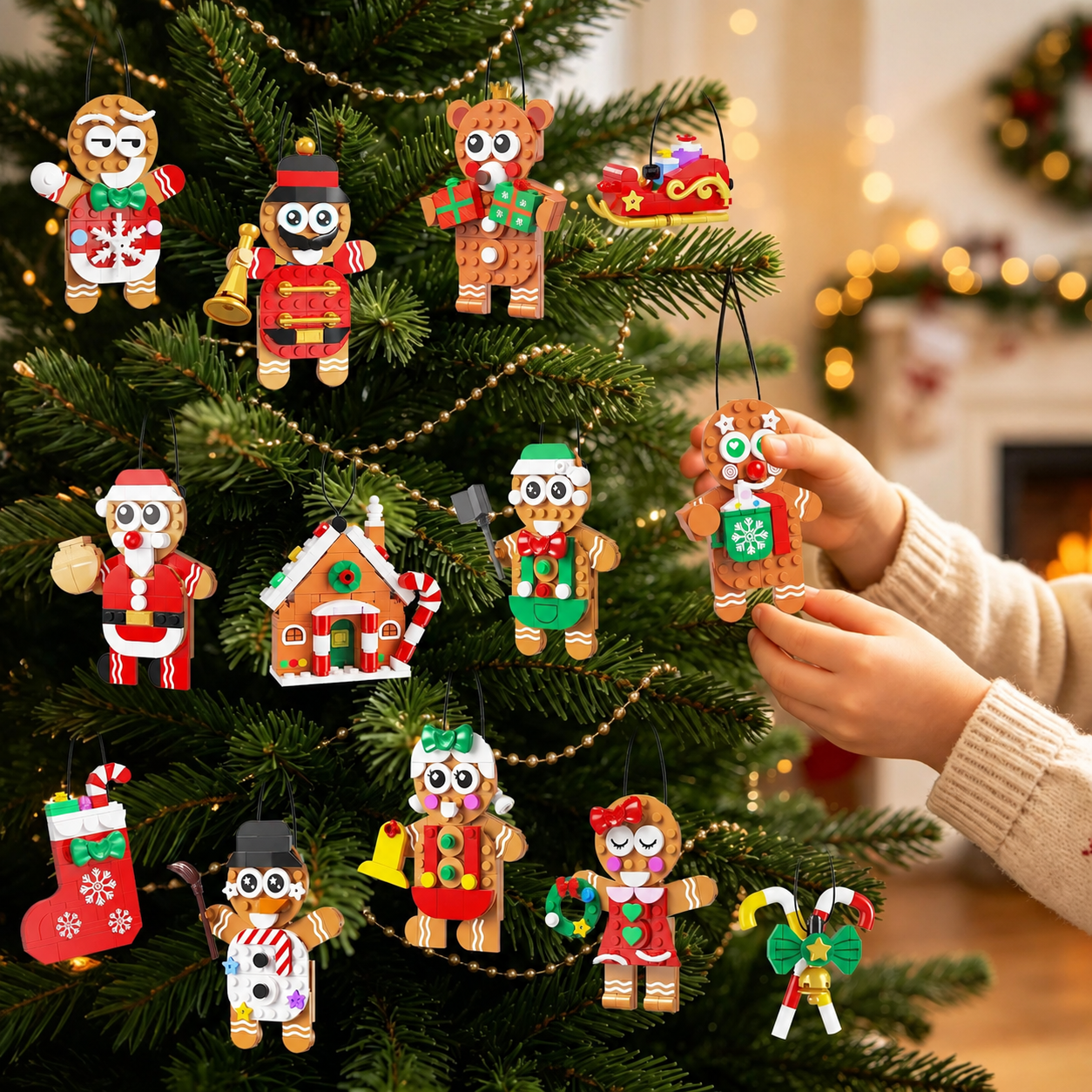 Gingerbread Christmas Ornaments Building Set Advent Calendar 2026