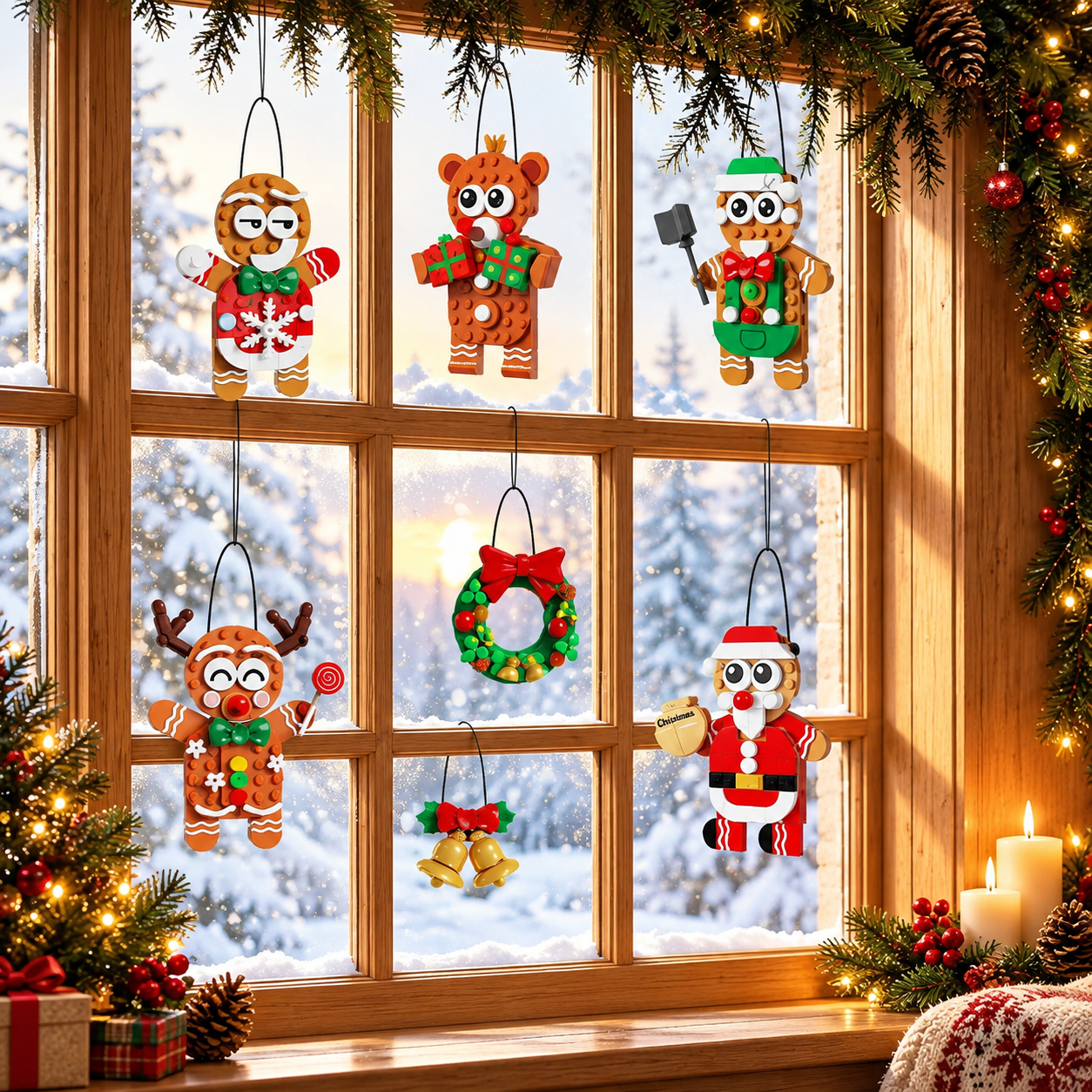 Gingerbread Christmas Ornaments Building Set Advent Calendar 2026