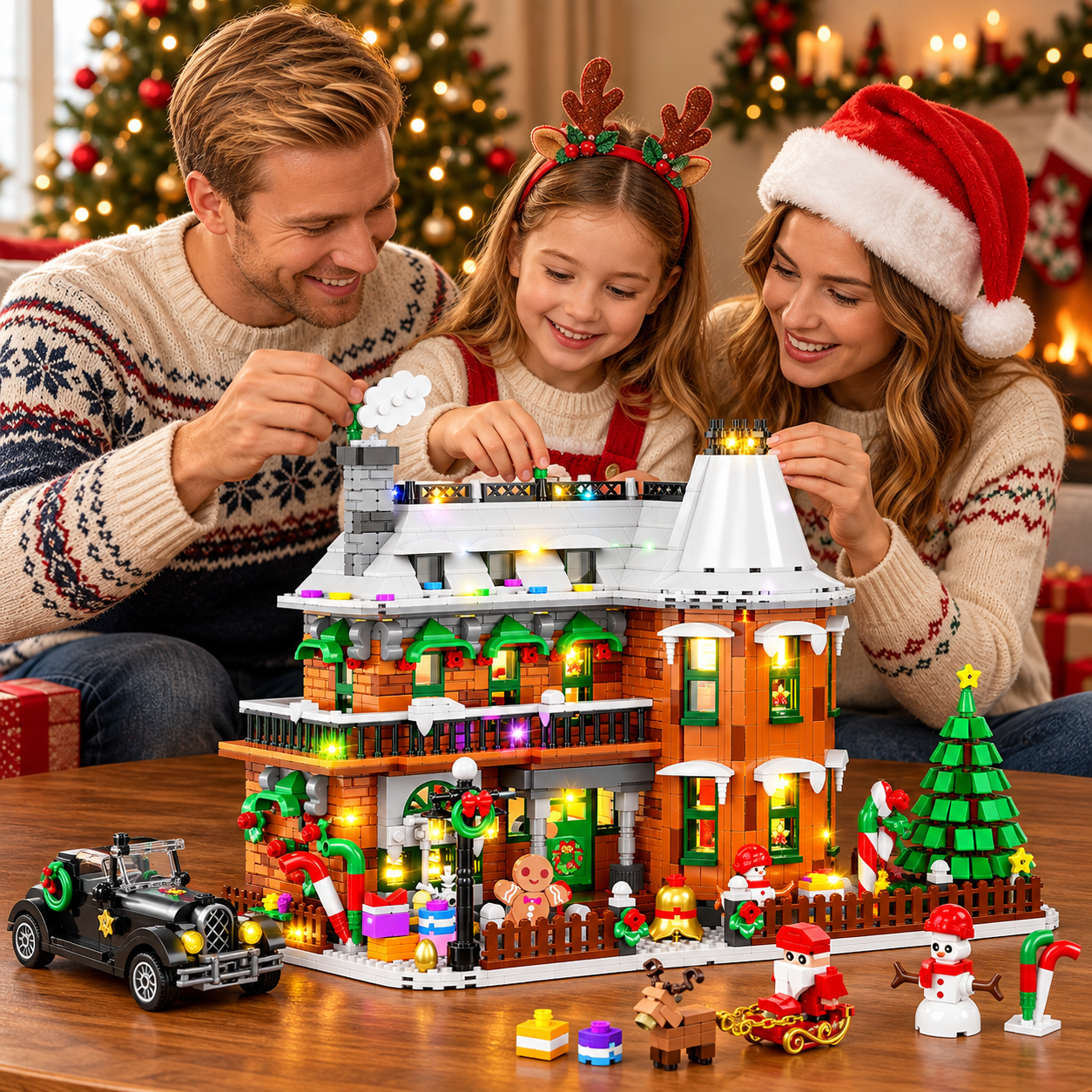 Gingerbread House Building Set Advent Calendar 2026 with Lights