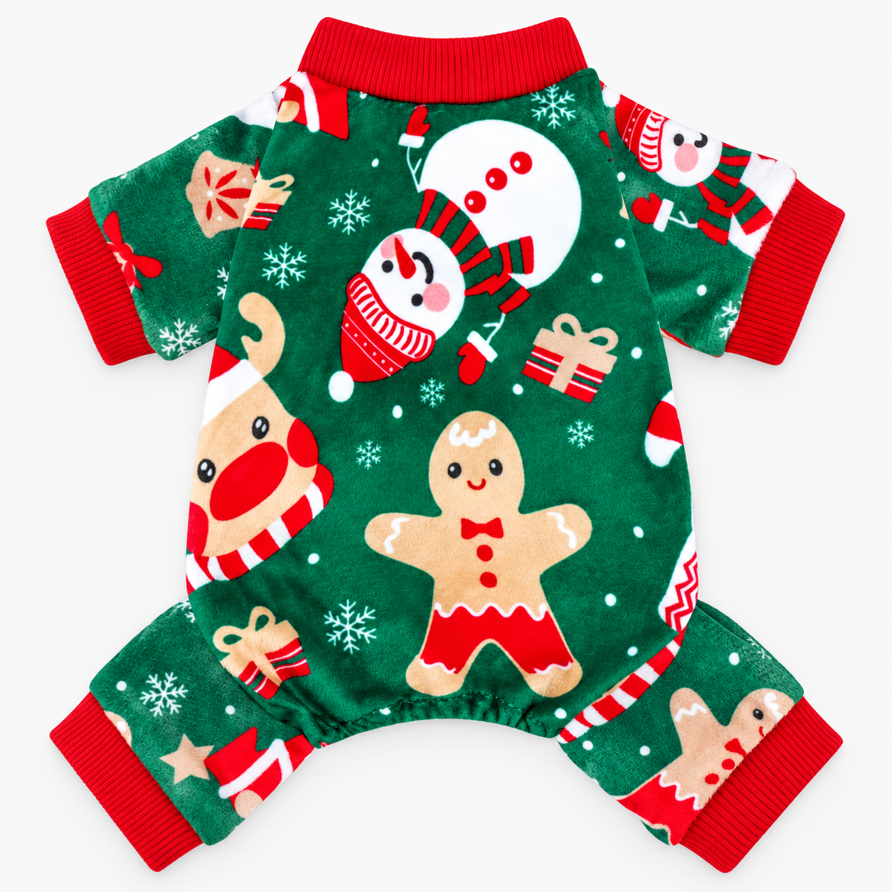 Christmas Dog Pajamas Soft Lightweight Velvet Winter Outfit