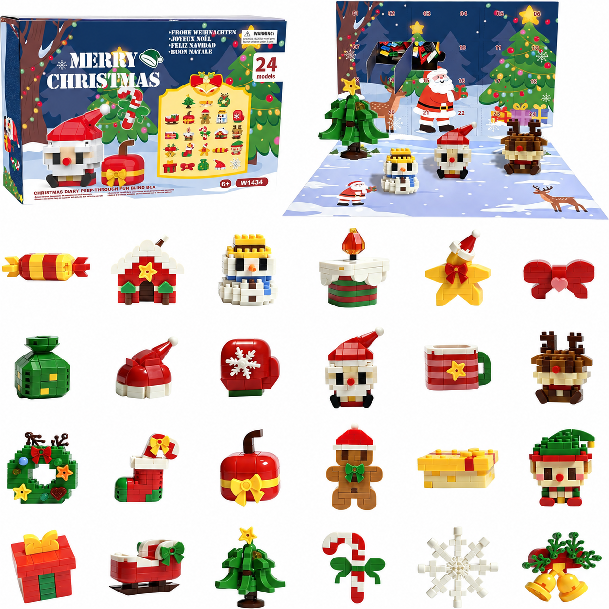Christmas Micro Mini Building Blocks Advent Calendar Set