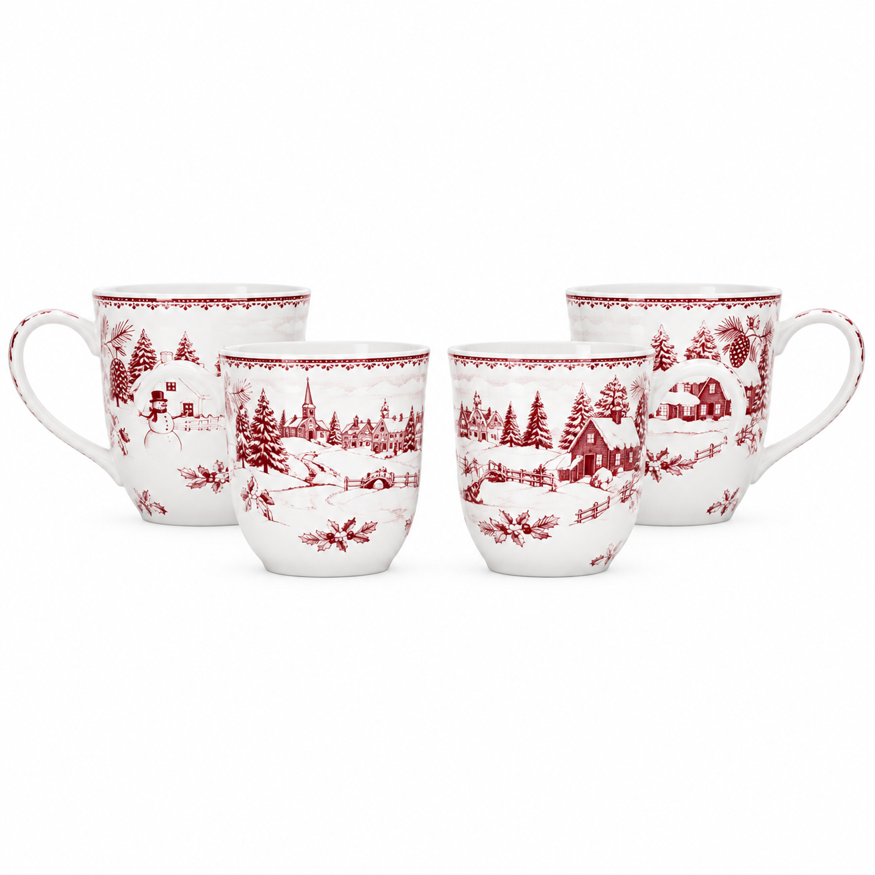 4 Pieces Christmas Themed Coffee Mugs Set