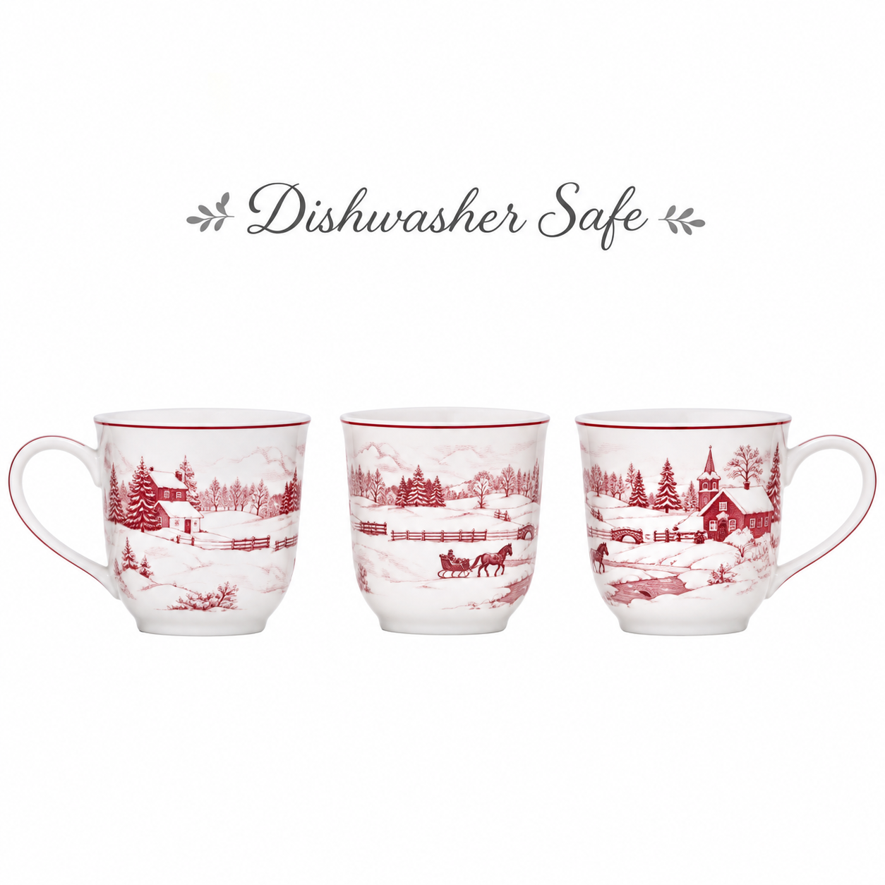 4 Pieces Christmas Themed Coffee Mugs Set