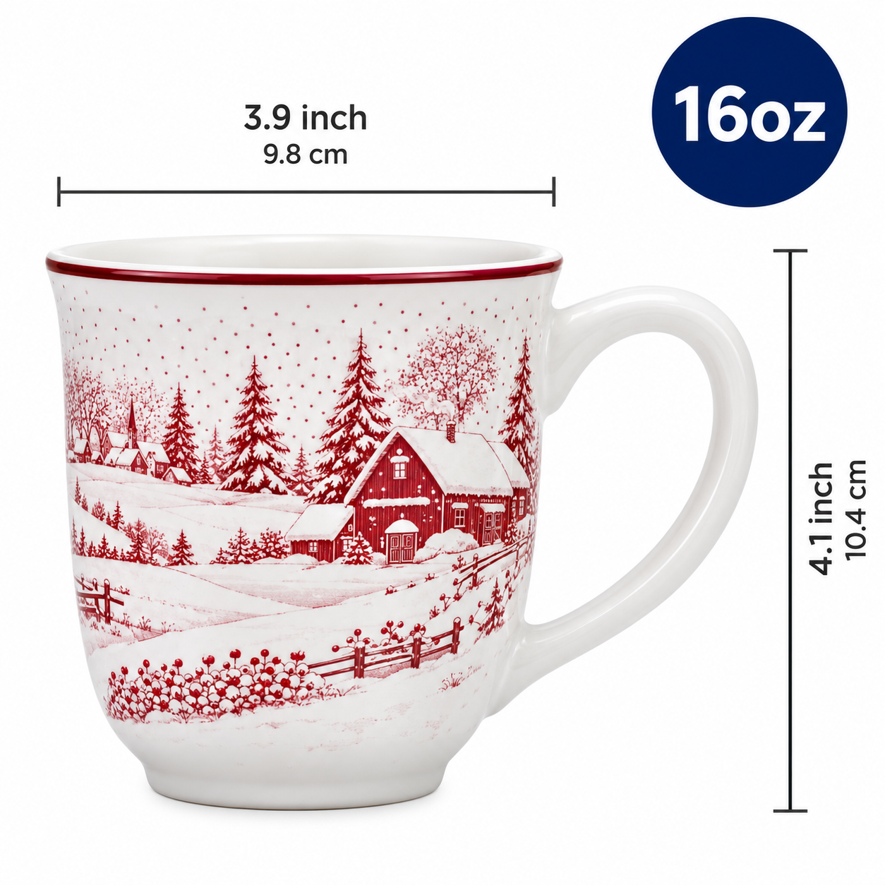 4 Pieces Christmas Themed Coffee Mugs Set